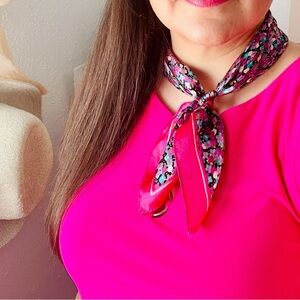 Silky Scarf Pink Square shape 20X20 inches